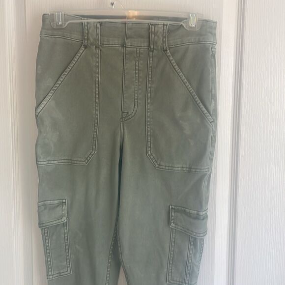 SPANX women's stretch twill ankle cargo pant in soft sage size M-Good Condition - Picture 4 of 11